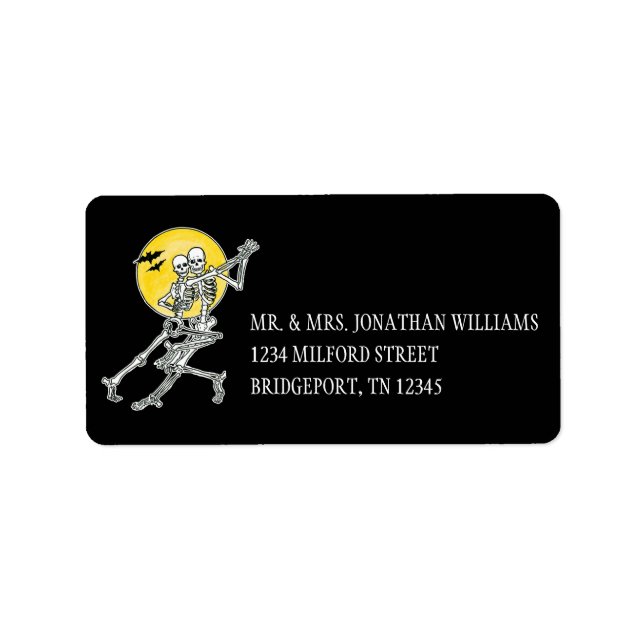 Halloween Dancing Skeletons Label (Front)