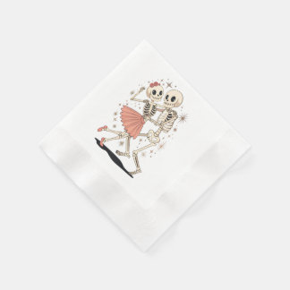 Halloween Dancing Skeletons, Retro Skeleton Napkin