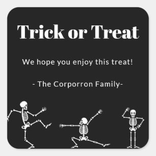 Halloween Dancing Skeletons  Square Sticker