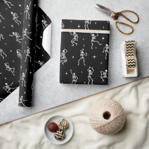 Halloween Dancing Skeletons Wrapping Paper