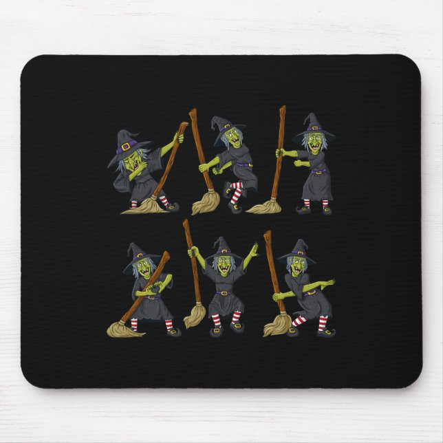 Halloween Dancing Witch Dance Challenge Boys Girls Mouse Mat (Front)