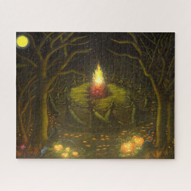 Halloween dancing  witches puzzle (Horizontal)