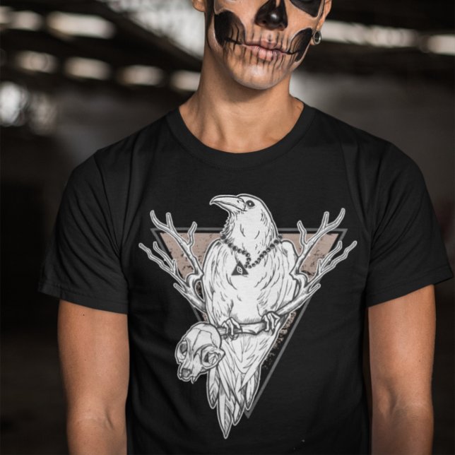 Halloween Dark Crow With Illuminati Chain - Gothic T-Shirt (Creator Uploaded)