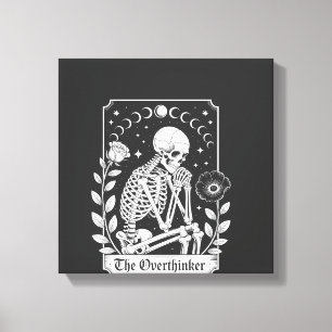 Halloween Dark Gothic Skeleton Overthinker Canvas Print