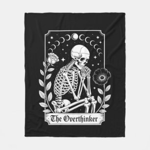 Halloween Dark Gothic Skeleton Overthinker Fleece Blanket