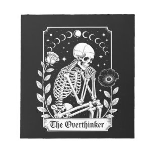 Halloween Dark Gothic Skeleton Overthinker Notepad
