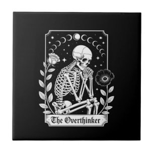 Halloween Dark Gothic Skeleton Overthinker Tile