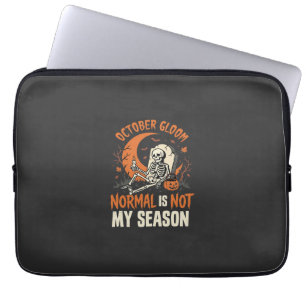Halloween Dark Humour Skeleton Mood Laptop Sleeve