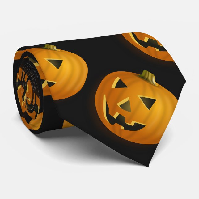 Halloween dark pumpkin tie (Rolled)