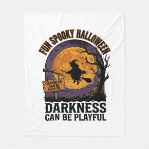 Halloween Darkness Shirt Vintage Witch Moon Design Fleece Blanket