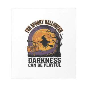 Halloween Darkness Shirt Vintage Witch Moon Design Notepad