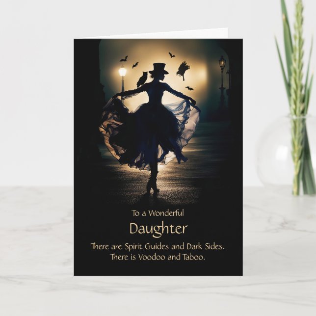 Halloween Daughter Witchy Woman Familiars Owl  Card (Front)