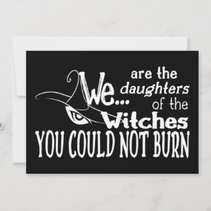 halloween daughters witches could not burn white invitation