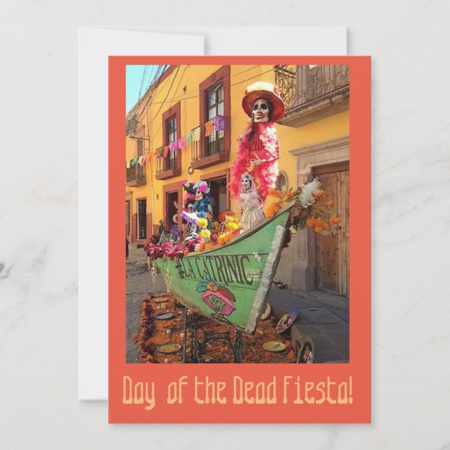 halloween, day of the dead, colourful invite (Front)
