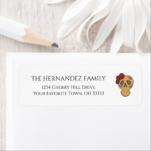 Halloween Day of the Dead Skull Return Address