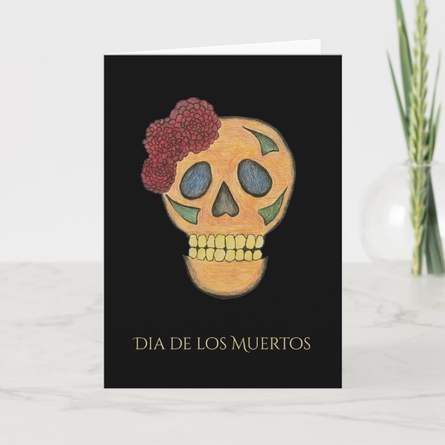 Halloween Day of the Dead Sugar Skull  Greeting  Card (Front)