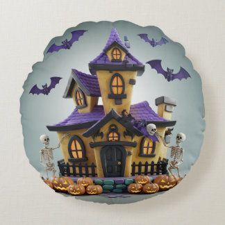 Halloween Day Round Pillow Cushion(6)