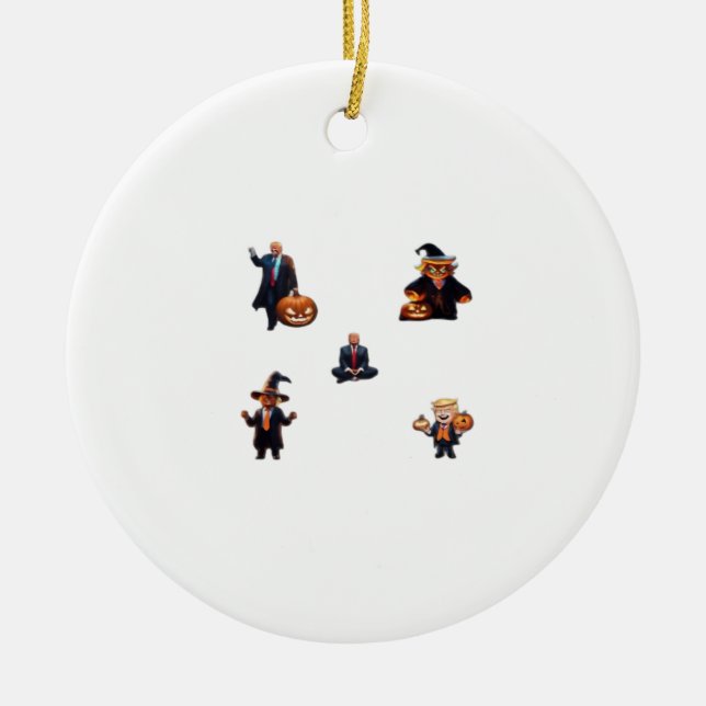 Halloween Day - Trumpkin Classic Ceramic Tree Decoration (Front)