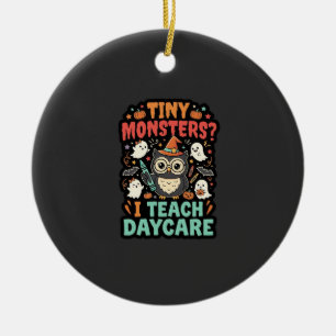 Halloween Daycare Teacher Tiny Monsters Ceramic Tree Decoration