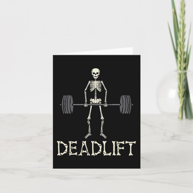 Halloween Deadlift Skeleton Gym Workout Costume Me Card (Front)