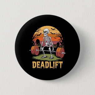 Halloween Deadlift Skeleton Gym Workout Weight Lif 6 Cm Round Badge