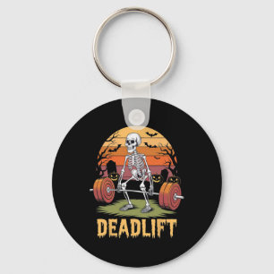 Halloween Deadlift Skeleton Gym Workout Weight Lif Key Ring