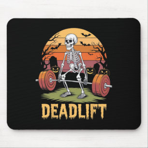 Halloween Deadlift Skeleton Gym Workout Weight Lif Mouse Mat