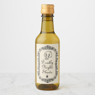 Halloween Deadly Night Shade Drinks Funny Spooky  Wine Label