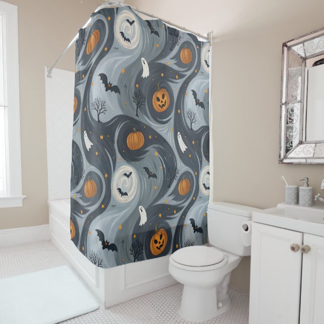 Halloween Death Night Shower Curtain (In Situ)