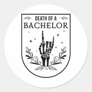 Halloween Death Of Bachelor Groom Groomsman Gothic Classic Round Sticker