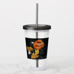 Halloween decor acrylic tumbler