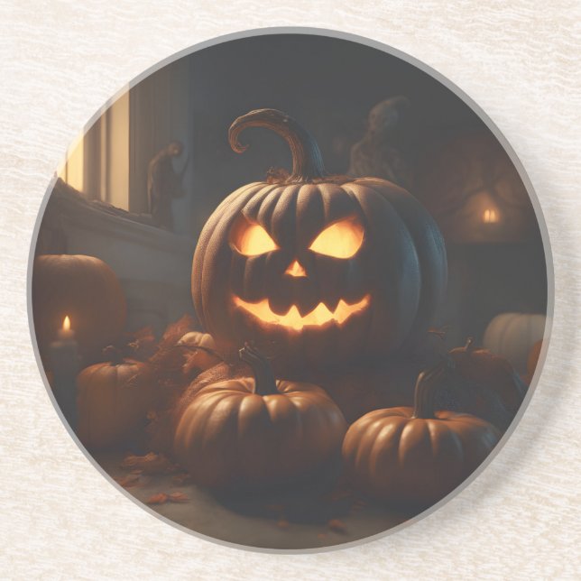 Halloween decor design coaster (Front)