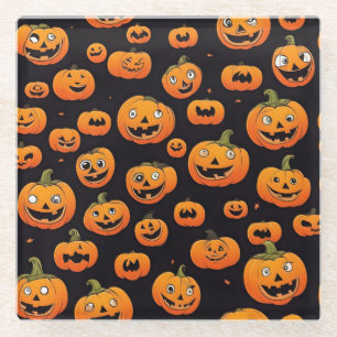 halloween decor design glass coaster