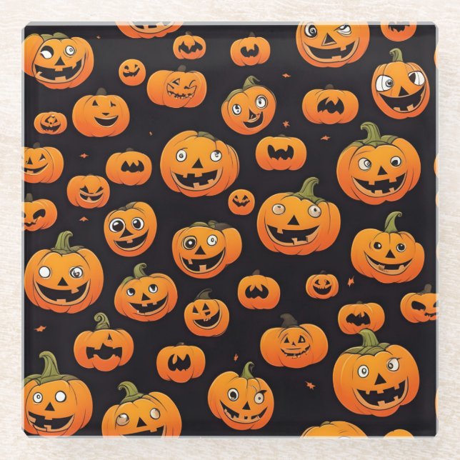 halloween decor design glass coaster (Front)