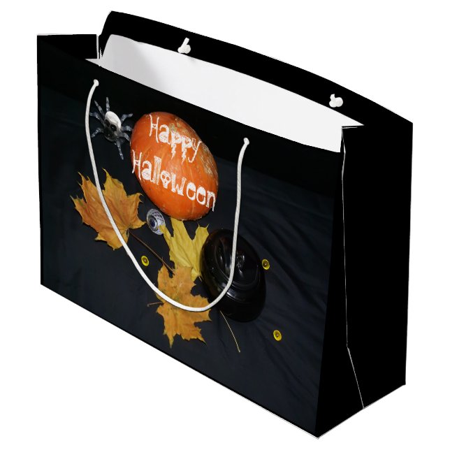 Halloween decor large gift bag (Back Angled)