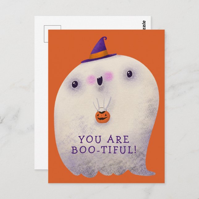 Halloween Decor Trick or Treat Cute Spooky Ghost Postcard (Front/Back)