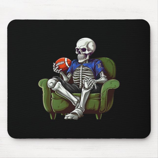 Halloween Decor We Watch Footll Fans Skeleton Easy Mouse Mat (Front)