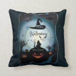 Halloween Decoration Treat or Trick Monster Cushion<br><div class="desc">Halloween. Halloween Party Decoration. Treat or Trick Characters,  Halloween Magic Night Forest,  Moon,  Pumpkin Face,  Halloween Magic Witch Woman,  Spider Web,  Scary,  Monster,  Black Cat,  Bat. Illustration Hand Drawn Cartoon Paper Art,  Cut paper Handmade style. Home > Home Décor > Pillows & Poufs > Throw Pillows</div>