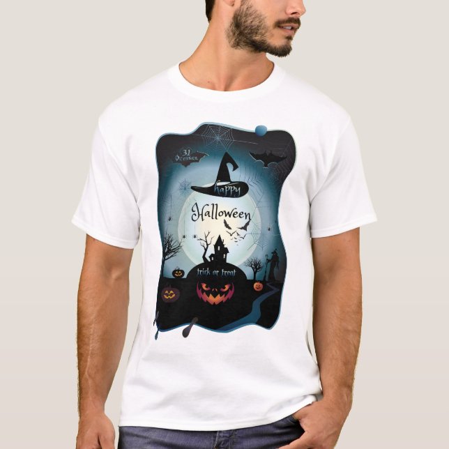 Halloween Decoration Treat or Trick Monster T-Shirt (Front)