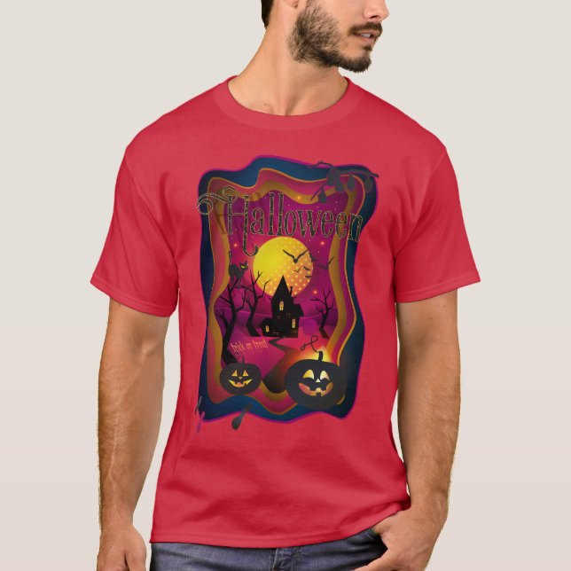 Halloween Decoration Treat or Trick Monster T-Shirt (Front)