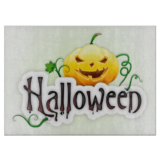 Halloween Decorative Glass Cutting Board/Pumpkin Board (Front)
