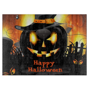 Halloween Decorative Glass Cutting Board/Pumpkins Board