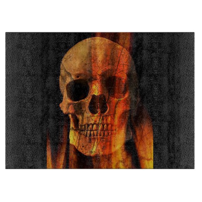 Halloween Decorative Glass Cutting Board/Skull Board (Front)