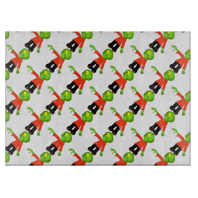 Halloween Decorative Glass Cutting Board/Zombie Board (Front)