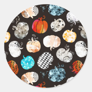 Halloween Decorative Pumpkin Pattern Classic Round Sticker
