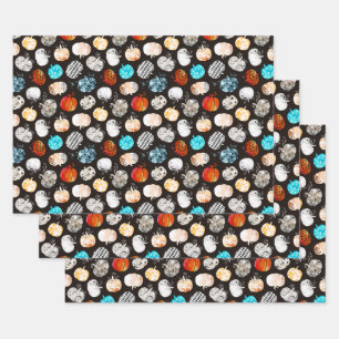 Halloween Decorative Pumpkin Pattern Wrapping Paper Sheet