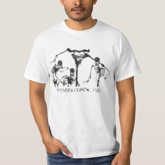 halloween demon and skeletons T-Shirt (Front)