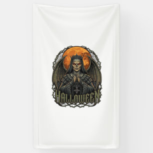 Halloween Demon Nun Crown Wings Orange Moon_1 Banner