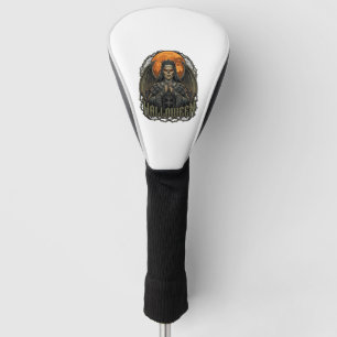 Halloween Demon Nun Crown Wings Orange Moon_1 Golf Head Cover