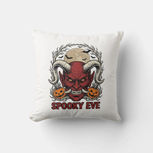 Halloween Demon Shirt with Vintage Engraving Pumpk Cushion